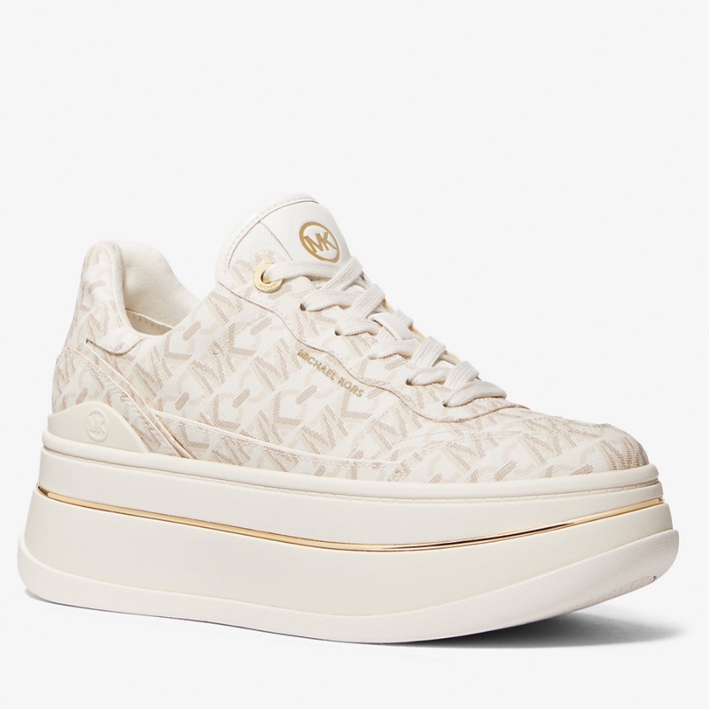 NWOB Michael Kors Hayes Empire Signature Logo Platform Sneaker Sz 9M